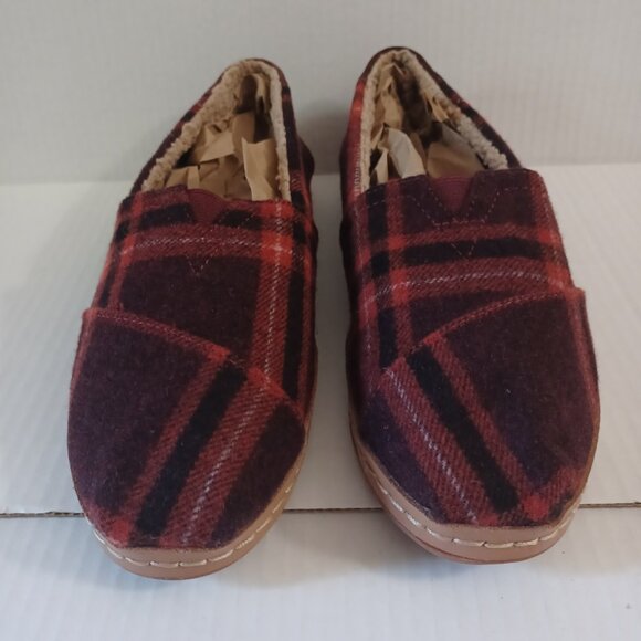 TOMS WOMEN'S ALPARGATA PLAID SLIP ON SHOES - Picture 1 of 13